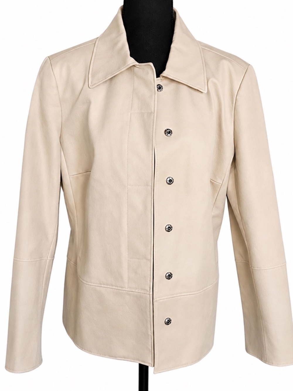 Carlisle Beige Jacket Size 14 Cotton Blend Button Front Career